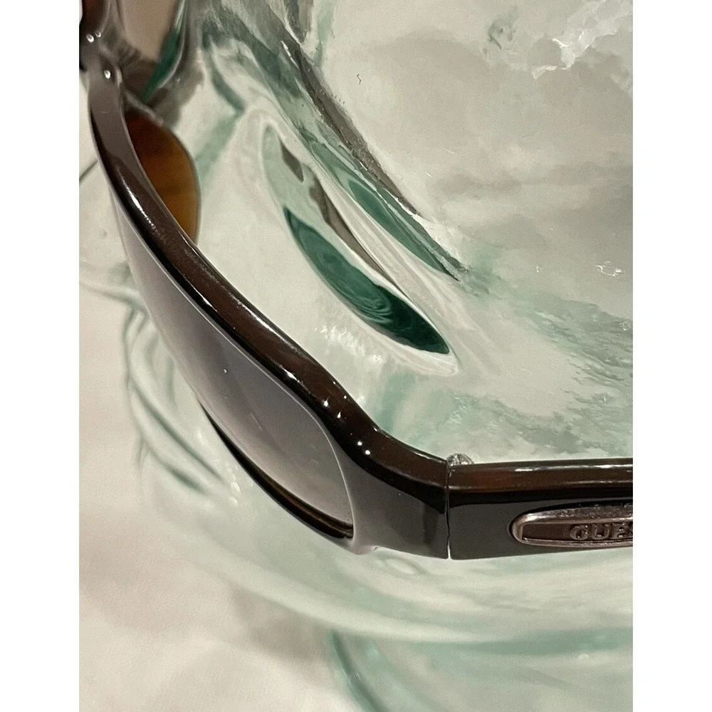 Guess Sunglasses GU‎ 6100 BLKDA-35 Brown Rectangular Frames w/ Blue Brown Lenses
